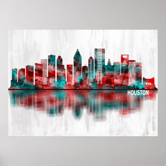 Houston Texas Skyline Poster (Voorkant)