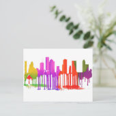 HOUSTON TEXAS SKYLINE PUDDLES - BRIEFKAART (Staand voorkant)