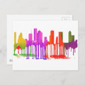 HOUSTON TEXAS SKYLINE PUDDLES - BRIEFKAART (Voorkant / Achterkant)