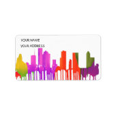 HOUSTON TEXAS SKYLINE PUDDLES - ETIKET (Voorkant)