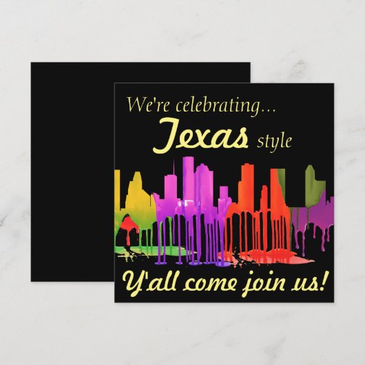 HOUSTON TEXAS SKYLINE PUDDLES - KAART (Voorkant / Achterkant)