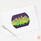 Houston Texas Skyline Ronde Sticker (Envelop)