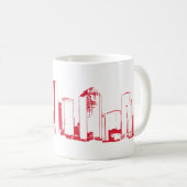 Houston, Texas Skyline, Rood - Line Art Koffiemok (Voorkant rechts)