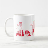 Houston, Texas Skyline, Rood - Line Art Koffiemok (Links)