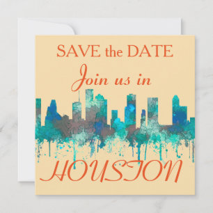 Houston, Texas Skyline - SG Oerwoud Save The Date