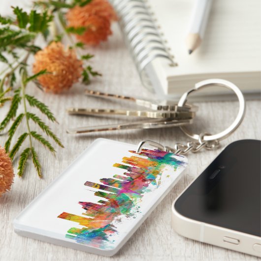 Houston Texas Skyline Sleutelhanger (Voorkant Rechts)