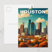 Houston Texas Skyline Stadsbeeld herfst Briefkaart (Voorkant / Achterkant)