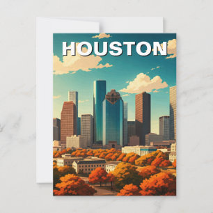 Houston Texas Skyline Stadsbeeld herfst Briefkaart