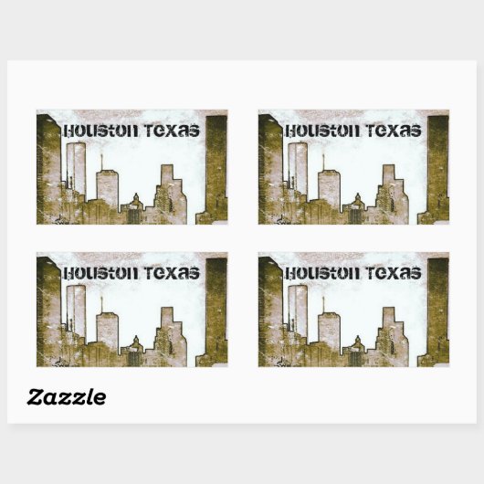 Houston Texas Skyline Stickers (Vel)