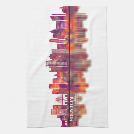 Houston Texas Skyline Theedoek (Verticaal)