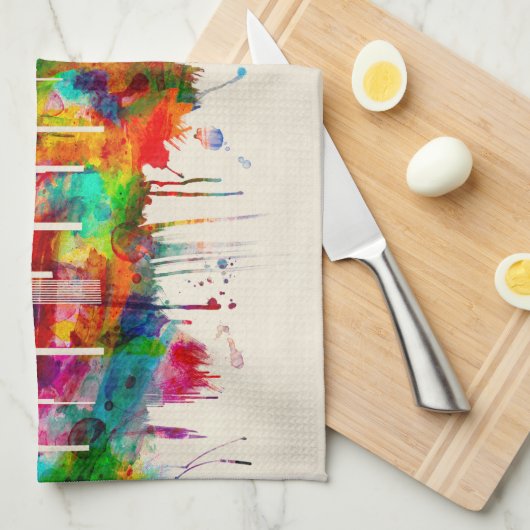 Houston Texas Skyline Theedoek (Quarter Fold)