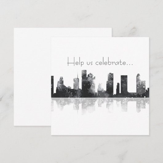 HOUSTON TEXAS SKYLINE - Uitnodiging (Voorkant / Achterkant)