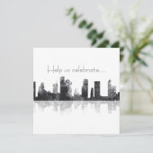 HOUSTON TEXAS SKYLINE - Uitnodiging (Staand voorkant)