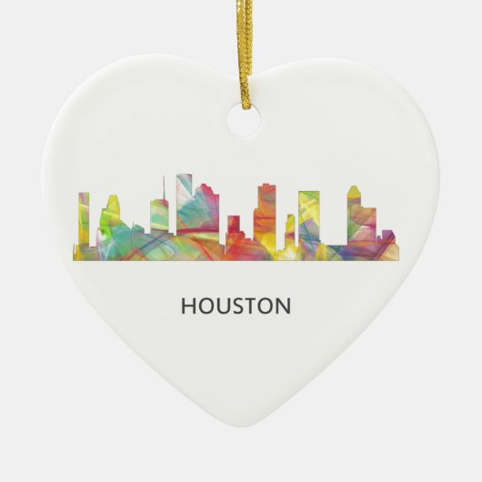 HOUSTON TEXAS SKYLINE WB1 - KERAMISCH ORNAMENT (Voorkant)