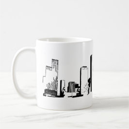 Houston, Texas Skyline, Zwart - Line Art Koffiemok