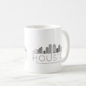 Houston, Texas | Stad gestileerde Skyline Koffiemok (Voorkant rechts)