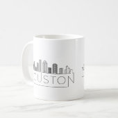 Houston, Texas | Stad gestileerde Skyline Koffiemok (Voorkant links)