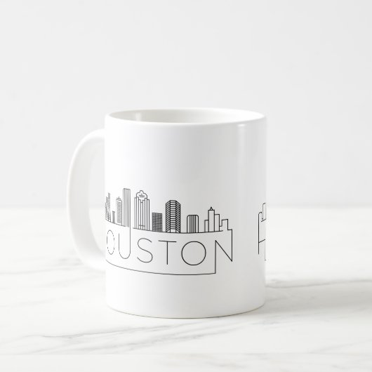 Houston, Texas | Stad gestileerde Skyline Koffiemok (Voorkant links)