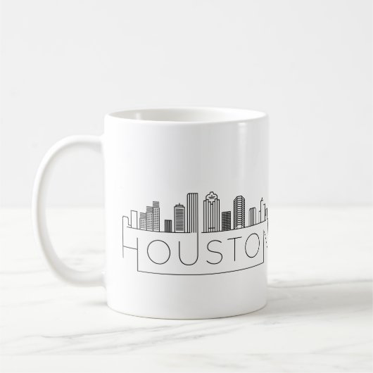 Houston, Texas | Stad gestileerde Skyline Koffiemok (Links)