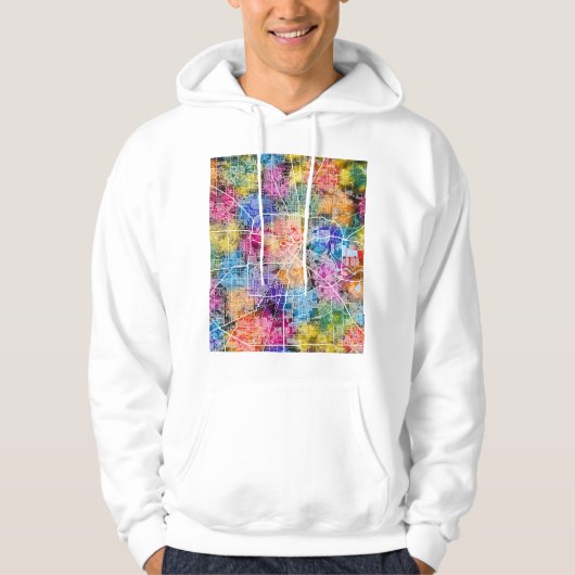 Houston Texas Stad Kaart Hoodie (Voorkant)