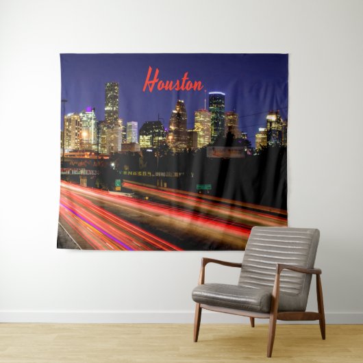 Houston Texas Stadssilhouet Wandkleed (In Situ (horizontaal))