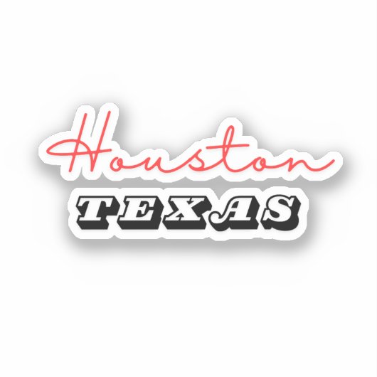Houston Texas Sticker (Voorkant)