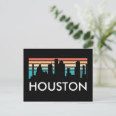  Houston Texas Sunset kleurrijke skyline Briefkaart (Staand voorkant)