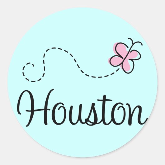  Houston Texas T-shirt Ronde Sticker (Voorkant)