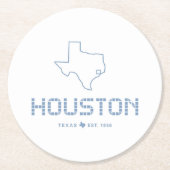 Houston & Texas Tegel, Blue Tegel, Houston Ronde Kartonnen Onderzetter (Voorkant)