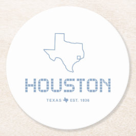 Houston & Texas Tegel, Blue Tegel, Houston Ronde Kartonnen Onderzetter