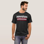 Houston Texas Three Stripe Weathered 1 T-shirt (Voorkant volledig)