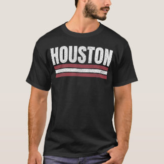Houston Texas Three Stripe Weathered T-shirt