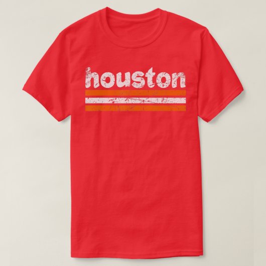 Houston Texas Three Stripe  Weathered T-shirt (Design voorkant)