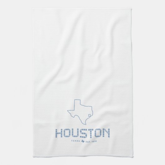 Houston & Texas Tile, Blue Tile, Houston Texas Theedoek (Verticaal)
