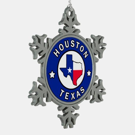 Houston Texas Tin Sneeuwvlok Ornament (Links)