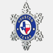 Houston Texas Tin Sneeuwvlok Ornament (Rechts)
