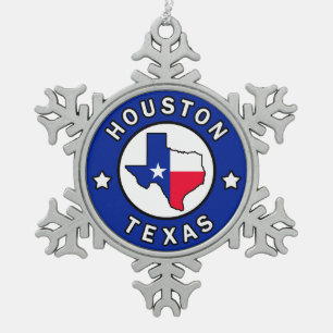 Houston Texas Tin Sneeuwvlok Ornament