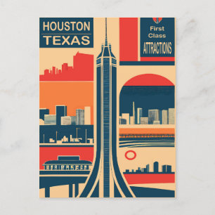Houston, Texas, Toeristische Attracties, Reizen Briefkaart