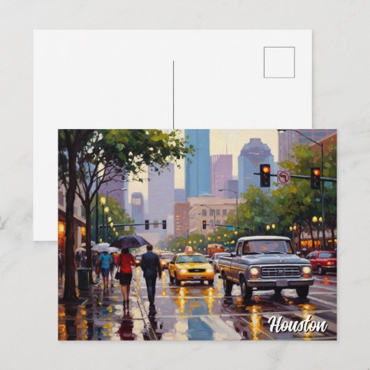 Houston Texas Travel Briefkaart (Voorkant / Achterkant)