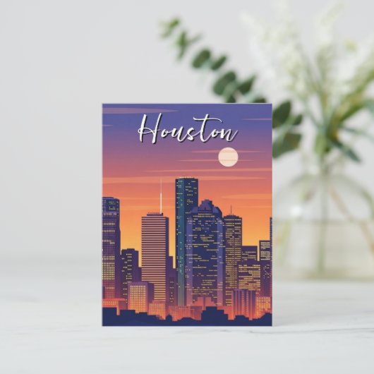 Houston Texas Travel Briefkaart (Staand voorkant)