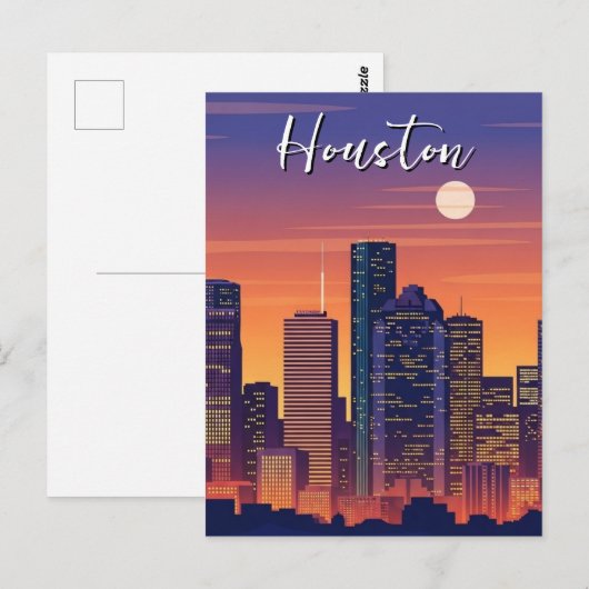 Houston Texas Travel Briefkaart (Voorkant / Achterkant)