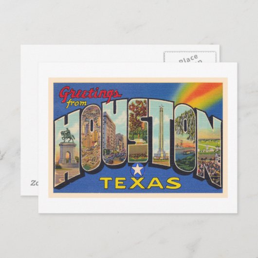 Houston Texas TX groot Briefkaart (Voorkant / Achterkant)