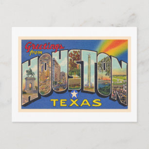Houston Texas TX  groot Briefkaart