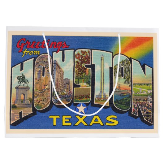 Houston Texas TX  groot Briefkaart Cadeauzakje (Achterkant)