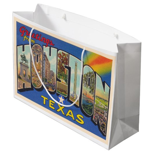 Houston Texas TX groot Briefkaart Cadeauzakje (Achterkant Gekanteld)
