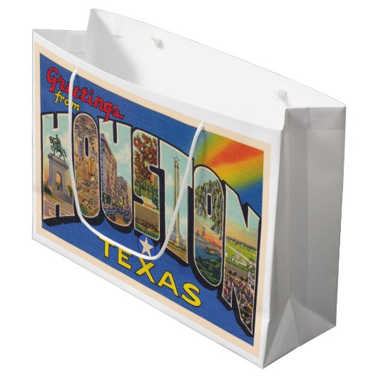 Houston Texas TX  groot Briefkaart Groot Cadeauzakje (Voorkant Gekanteld)