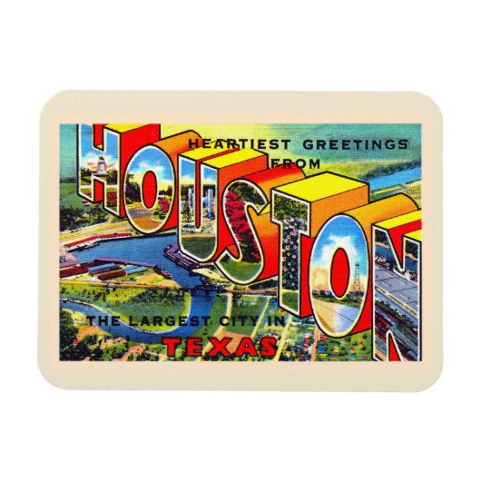 Houston Texas TX groot Briefkaart Magneet (Horizontaal)