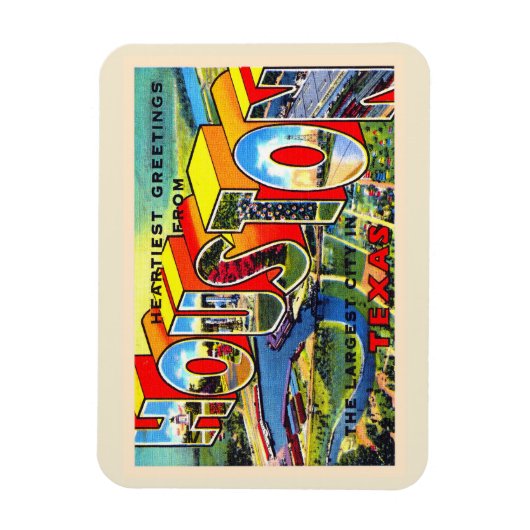 Houston Texas TX groot Briefkaart Magneet (Verticaal)