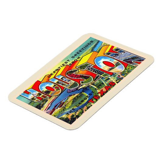 Houston Texas TX  groot Briefkaart Magneet (Linkerzijde)
