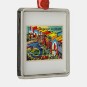 Houston Texas TX groot Briefkaart Metalen Ornament (Rechts)